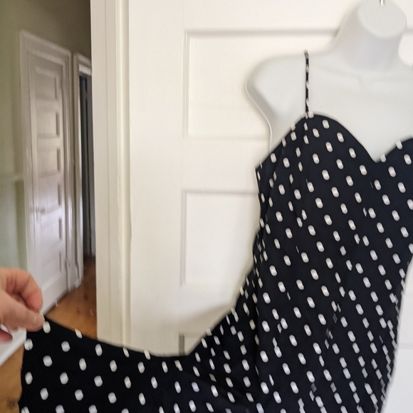 Roberta VINTAGE FLARED HEM COCKTAIL POLKA DOT STRAPPY DRESS SIZE 9/10 - Picture 4 of 16